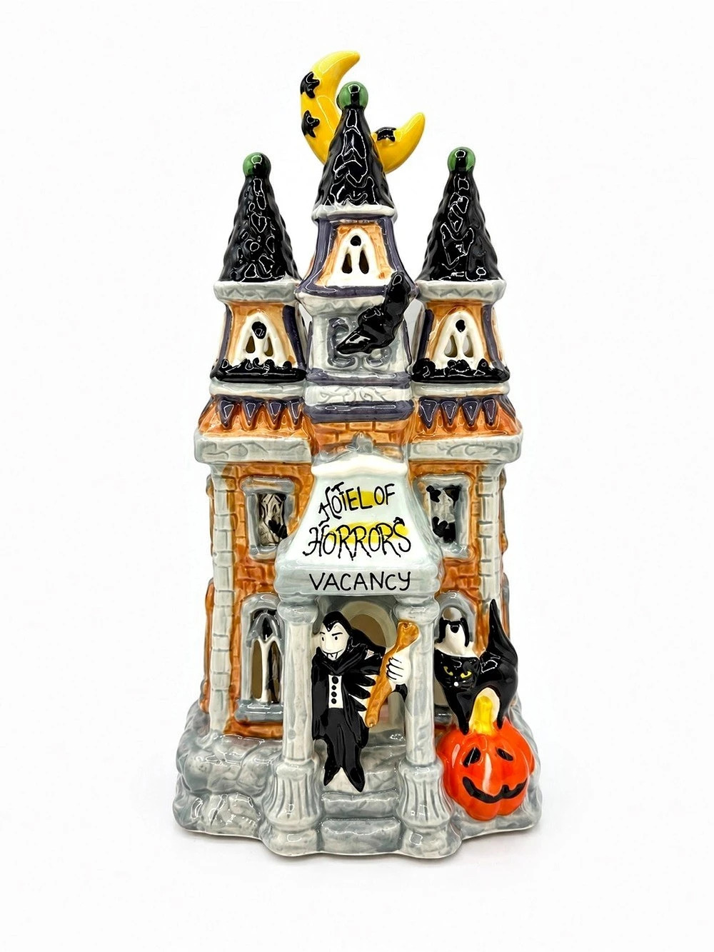 Blue Sky Clayworks Hotel of Horrors Halloween Ceramic Candle House Heather Goldm
